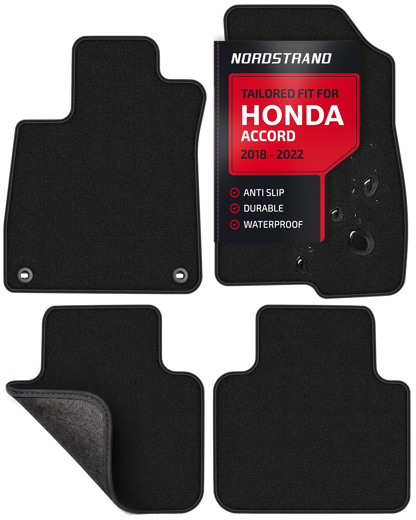 Set of 4 Floor Mats for Honda Accord X gen 2018 2019 2020 2021