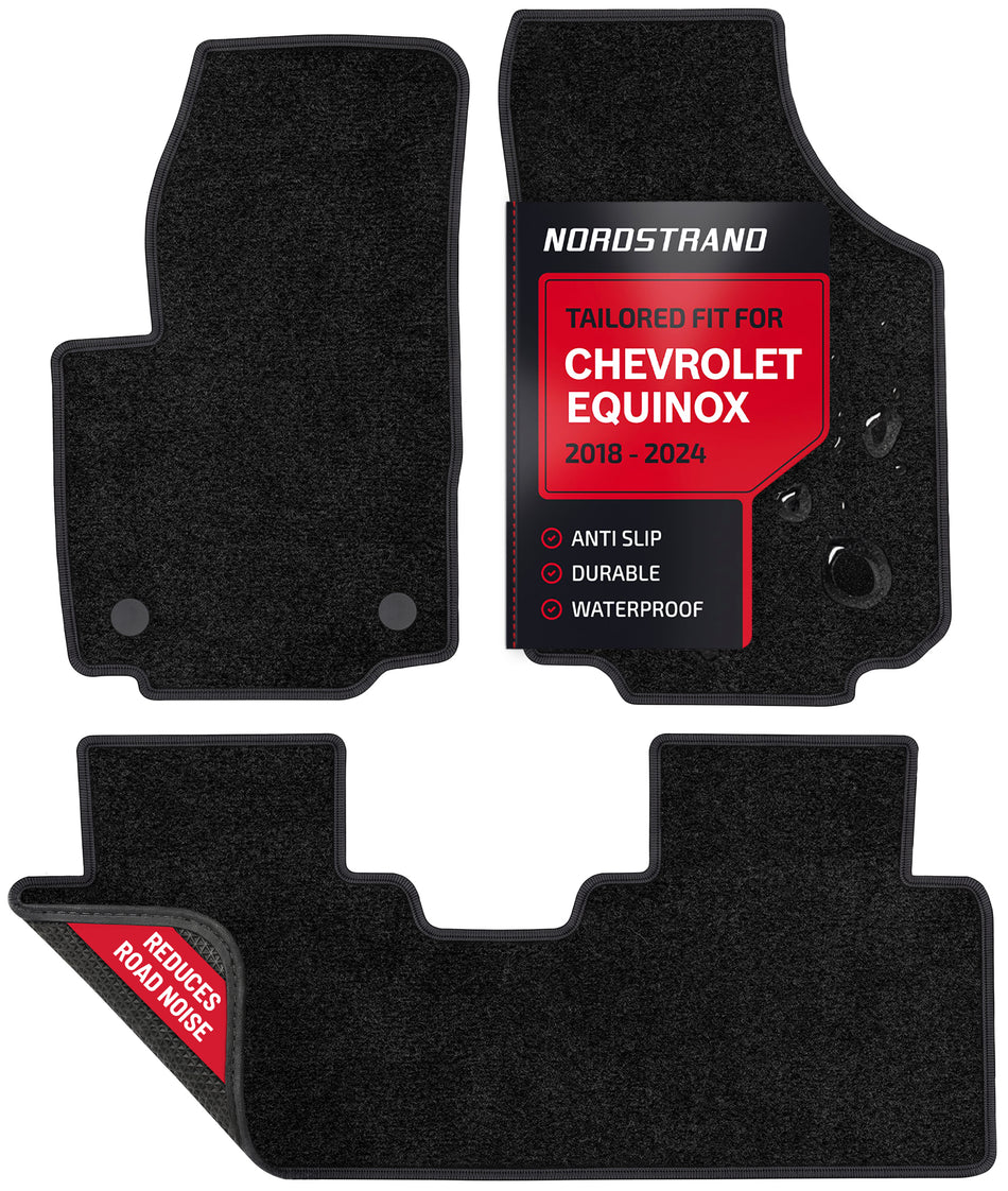 Set of 3 Floor Mats for Chevrolet Equinox 2018 2019 2020 2021 2022 2023 2024