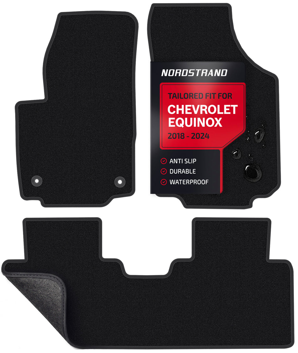Set of 3 Floor Mats for Chevrolet Equinox 2018 2019 2020 2021 2022 2023 2024