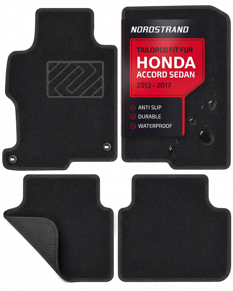 Set of 4 Floor Mats for Honda Accord 2013 2014 2015 2016 2017