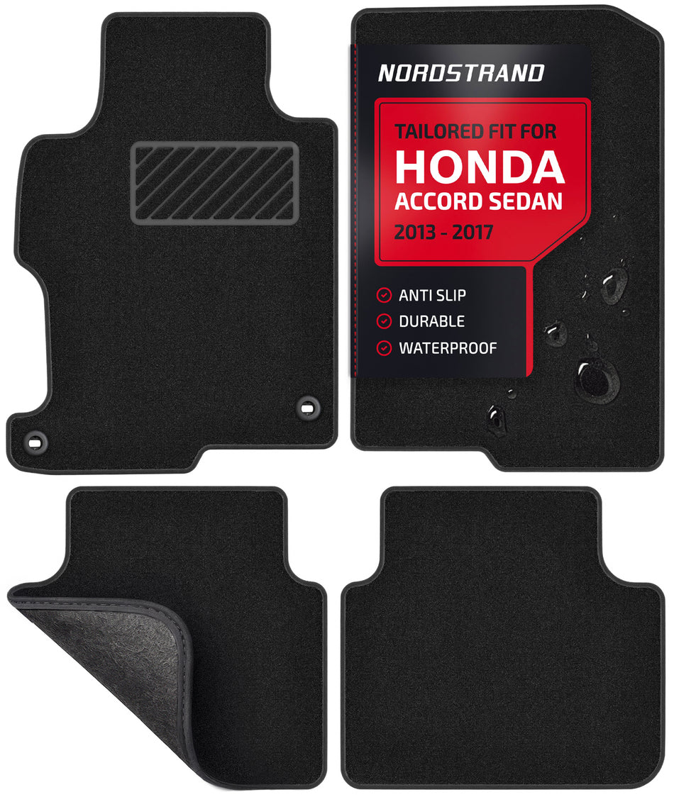 Set of 4 Floor Mats for Honda Accord 2013 2014 2015 2016 2017