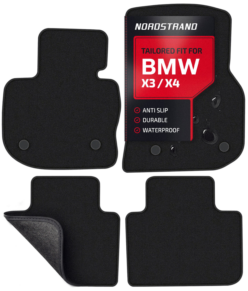 Set of 4 Floor Mats for 2018-2024 BMW X3 & 2019-2024 BMW X4