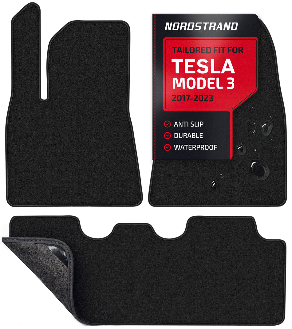 Set of 3 Floor Mats for 2017-2023 Tesla Model 3